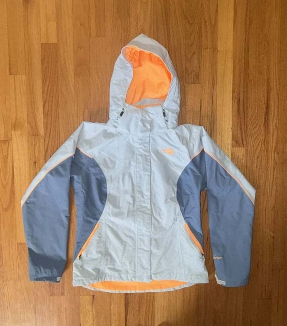 The North Face HyVent Ski Jacket Womens S Blue Hooded Gorpcore Utility Hiking